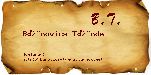 Bánovics Tünde névjegykártya