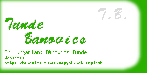 tunde banovics business card